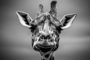 Leidende Giraffe in einem Zoo.